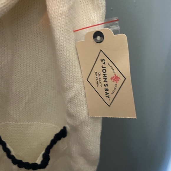 St. John’s Bay NWT varsity men’s knit cream & navy cardigan size XL - Picture 7 of 10